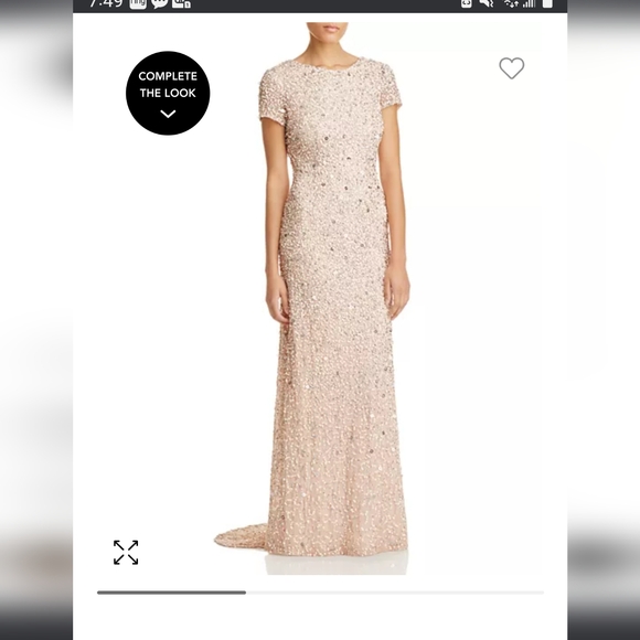 Adrianna Papell Dresses & Skirts - Blush sequin gown size 14